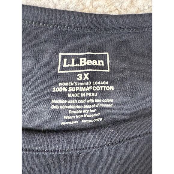 LL Bean Plus Size 3X Supima Cotton Casual Top Black Sleeveless Pullover - Picture 5 of 6